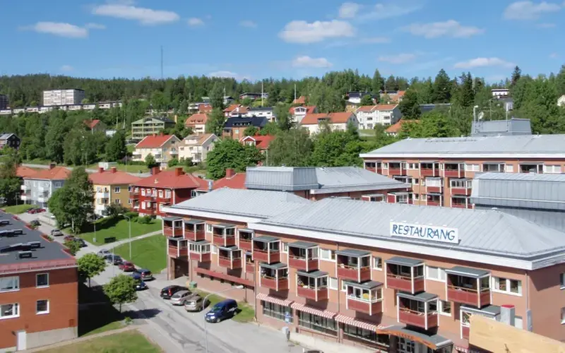 Exteriörbild över Linden från Östra Dalgatan