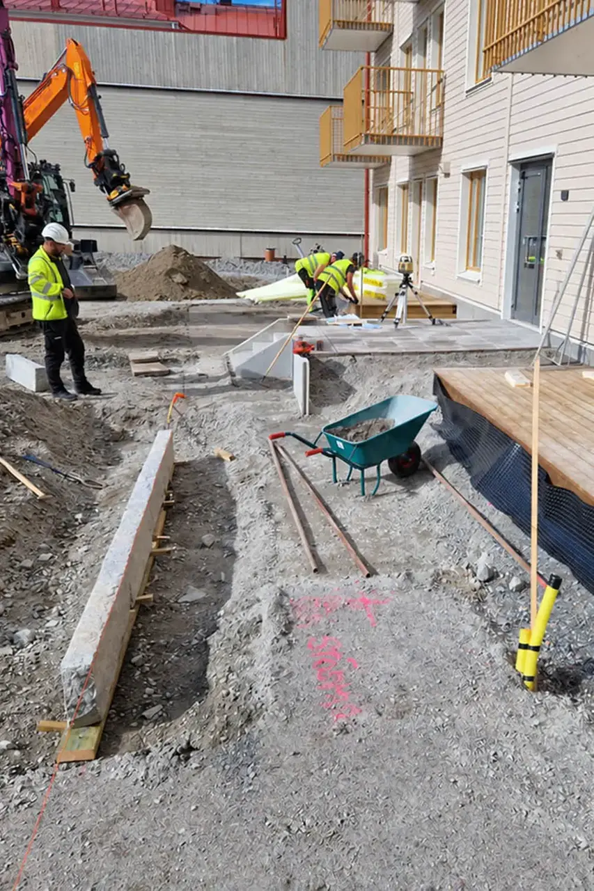 Färdigställande av markarbete av utemiljö